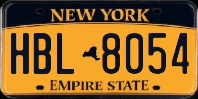 NY license plate HBL8054