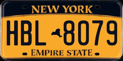 NY license plate HBL8079