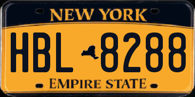 NY license plate HBL8288