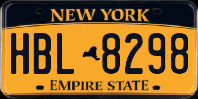NY license plate HBL8298