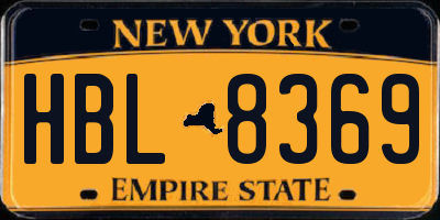 NY license plate HBL8369