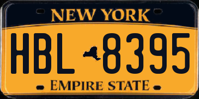 NY license plate HBL8395