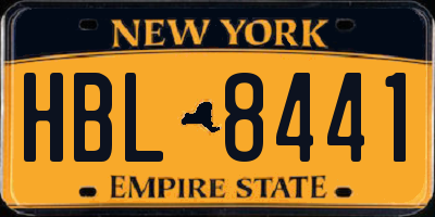 NY license plate HBL8441