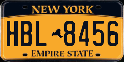 NY license plate HBL8456