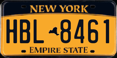 NY license plate HBL8461