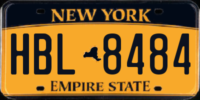 NY license plate HBL8484