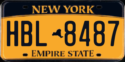 NY license plate HBL8487