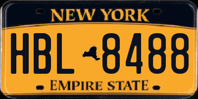 NY license plate HBL8488