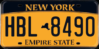 NY license plate HBL8490