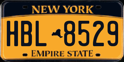 NY license plate HBL8529