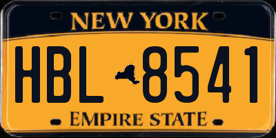 NY license plate HBL8541