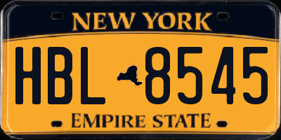 NY license plate HBL8545