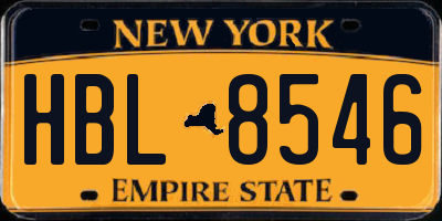 NY license plate HBL8546
