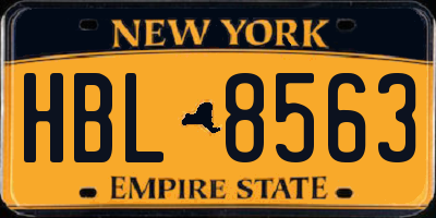 NY license plate HBL8563