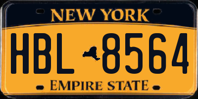 NY license plate HBL8564