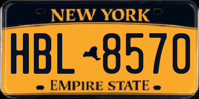 NY license plate HBL8570
