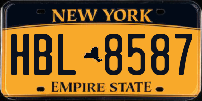 NY license plate HBL8587