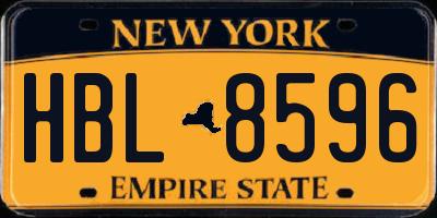NY license plate HBL8596