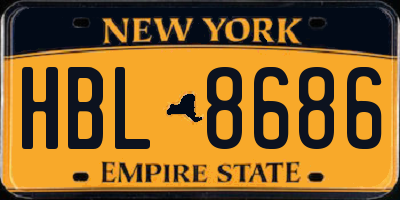 NY license plate HBL8686
