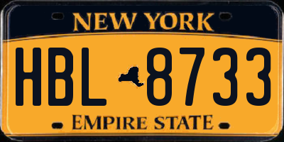 NY license plate HBL8733