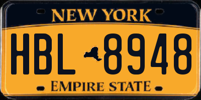 NY license plate HBL8948
