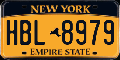NY license plate HBL8979