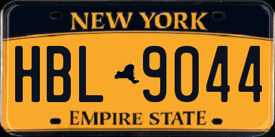 NY license plate HBL9044