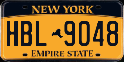NY license plate HBL9048