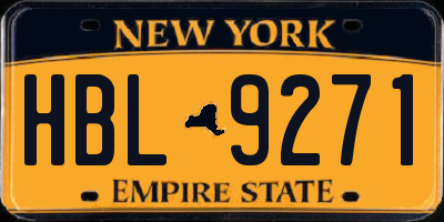 NY license plate HBL9271