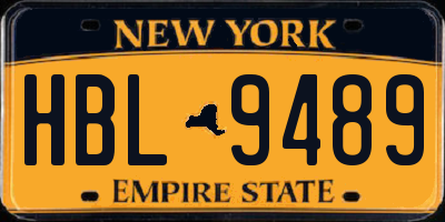 NY license plate HBL9489
