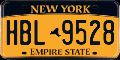 NY license plate HBL9528