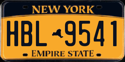 NY license plate HBL9541