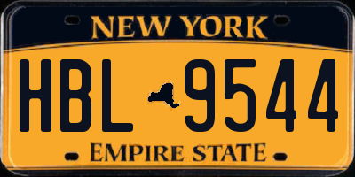 NY license plate HBL9544