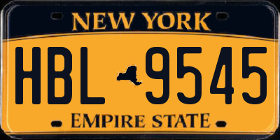 NY license plate HBL9545