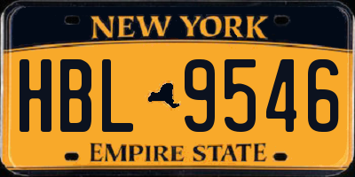 NY license plate HBL9546