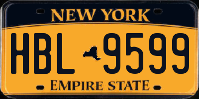 NY license plate HBL9599