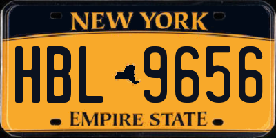 NY license plate HBL9656