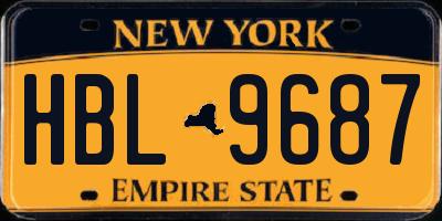 NY license plate HBL9687
