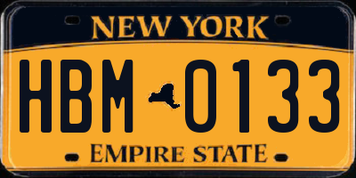 NY license plate HBM0133