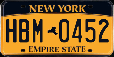 NY license plate HBM0452