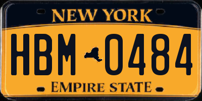 NY license plate HBM0484