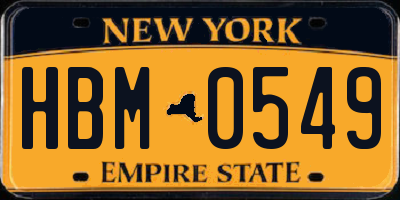 NY license plate HBM0549