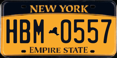 NY license plate HBM0557