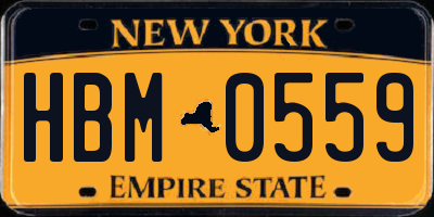 NY license plate HBM0559