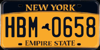 NY license plate HBM0658