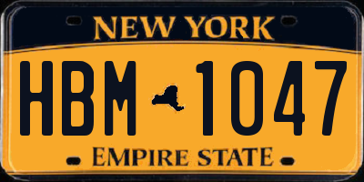 NY license plate HBM1047