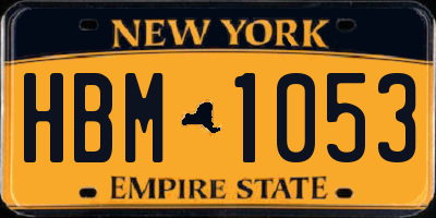 NY license plate HBM1053