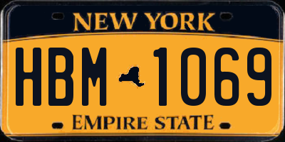 NY license plate HBM1069