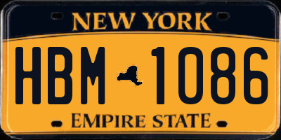 NY license plate HBM1086