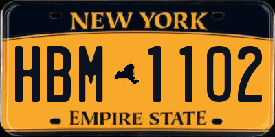 NY license plate HBM1102